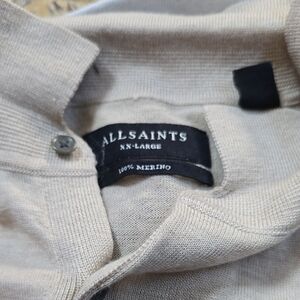 All Saints Cream Polo Shirt